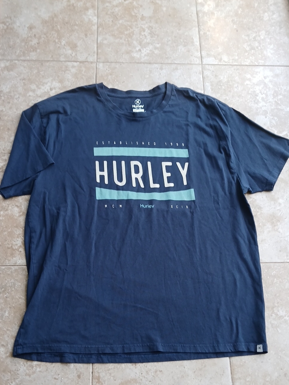 Hurley Navy Tee with Teal Accent Logo